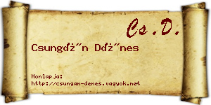 Csungán Dénes névjegykártya